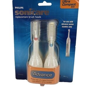 Philips Sonicare Replacement Brush Heads 2 Pack Ultra Compact Size,‎ NOS